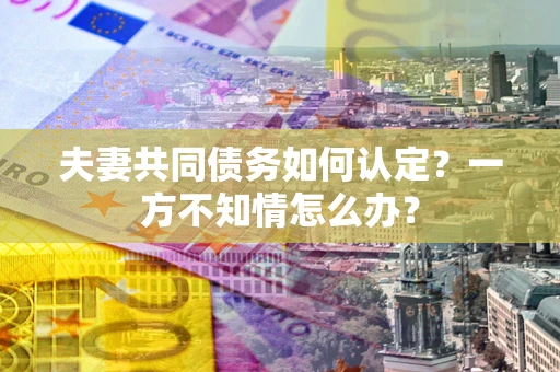北京夫妻共同债务如何认定？一方不知情怎么办？