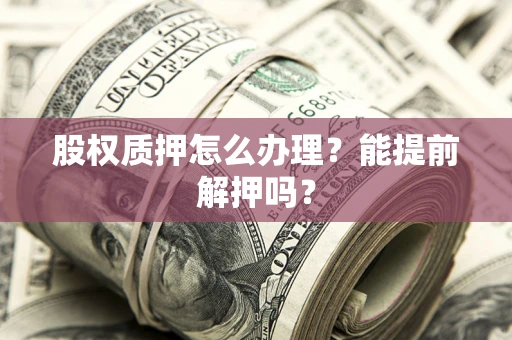 北京股权质押怎么办理？能提前解押吗？